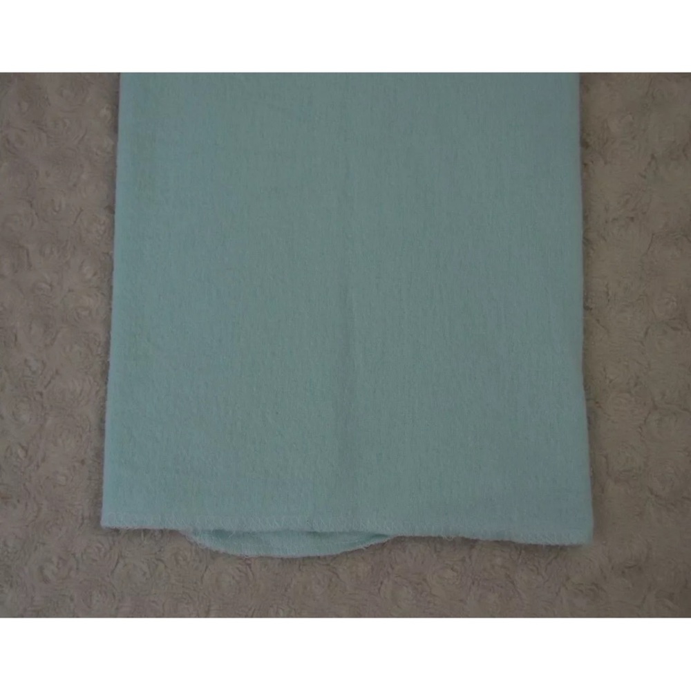 Baby Kiss Flannel Receiving Blanket Solid Aqua Blue 100% Cotton